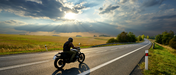 motorcycle on a rural road