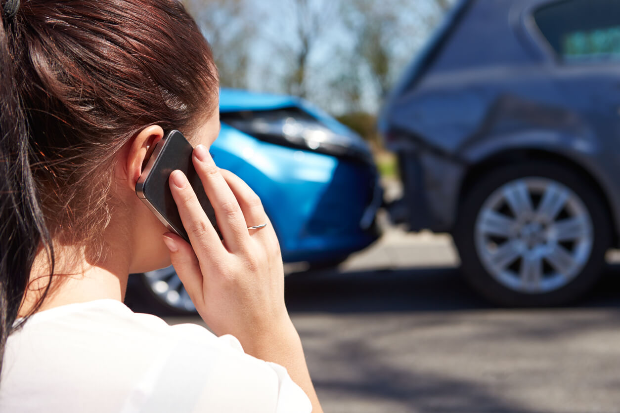 woman in an accident out of state